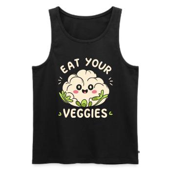 Eat Your Veggies Vegetable Lover Vegan Vegan - Men's Premium Organic Tank Top - black - Front - AI Model Male 178 light (178cm)