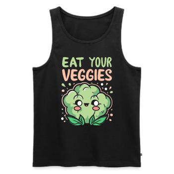 Eat Your Veggies Vegetable Lover Vegan Vegan - Men's Premium Organic Tank Top - black - Front - AI Model Male 178 light (178cm)