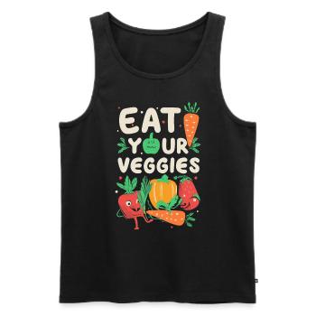 Eat Your Veggies Vegetable Lover Vegan Vegan - Men's Premium Organic Tank Top - black - Front - AI Model Male 178 light (178cm)