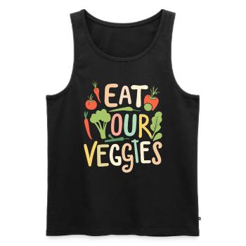 Eat Your Veggies Vegetable Lover Vegan Vegan - Men's Premium Organic Tank Top - black - Front - AI Model Male 178 light (178cm)