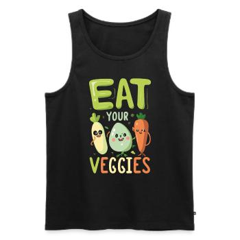 Eat Your Veggies Vegetable Lover Vegan Vegan - Men's Premium Organic Tank Top - black - Front - AI Model Male 178 light (178cm)