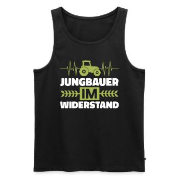 Jungbauer im Widerstand Bauer Demo Landwirt - Männer Premium Bio Tank Top - Schwarz - Vorne - Michal (187cm)