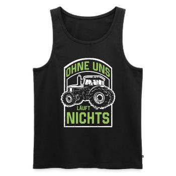 Ohne uns läuft nichts Protest Großdemo Demo Streik - Männer Premium Bio Tank Top - Schwarz - Vorne - AI Model Male 178 light (178cm)