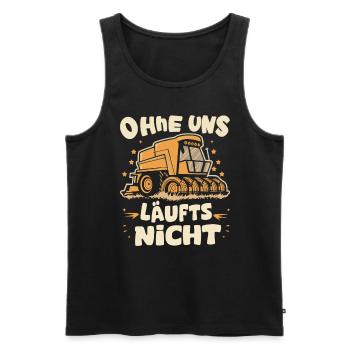 Ohne uns läuft nichts Protest Großdemo Demo Streik - Männer Premium Bio Tank Top - Schwarz - Vorne - AI Model Male 178 light (178cm)