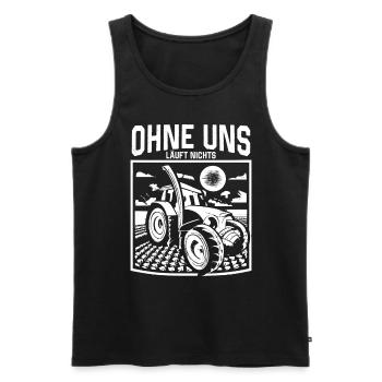 Ohne uns läuft nichts Protest Großdemo Demo Streik - Männer Premium Bio Tank Top - Schwarz - Vorne - Michal (187cm)