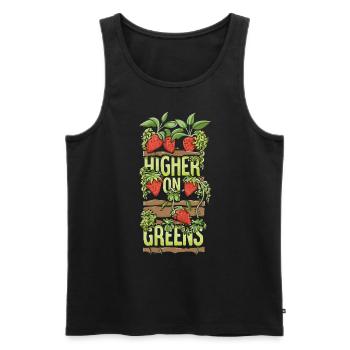 Vertical Gardener Love – Higher on Green - Men's Premium Organic Tank Top - black - Front - Michal (187cm)