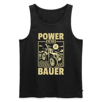 Power to the Bauer - Männer Premium Bio Tank Top - Schwarz - Vorne - AI Model Male 178 light (178cm)