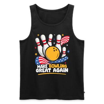 Make Bowling Great Again - Bowling Ball Pin - Débardeur bio Premium Homme - noir - Devant - AI Model Male 178 light (178cm)