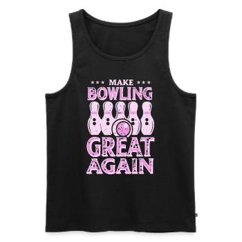 Make Bowling great again - Bowlingkugel Pin - Männer Premium Bio Tank Top - Schwarz - Vorne - Michal (187cm)