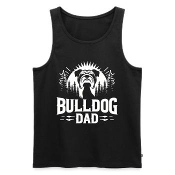 BULLDOG DAD, BULLDOG GUARDIAN : SENTINELLE DE LA FORÊT - Débardeur bio Premium Homme - noir - Devant - Michal (187cm)