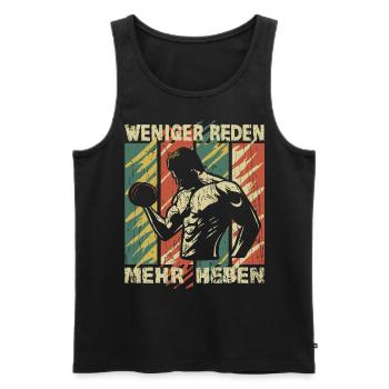 Bodybuilding mehr Heben Fitnesscenter train hard - Männer Premium Bio Tank Top - Schwarz - Vorne - Michal (187cm)