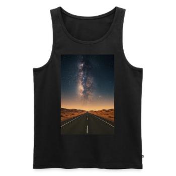 Road to the Stars Desert Night Sky Adventur - Männer Premium Bio Tank Top - Schwarz - Vorne - AI Model Male 178 light (178cm)