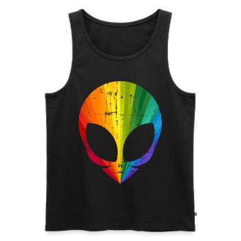 Gay Pride Alien - Männer Premium Bio Tank Top - Schwarz - Vorne - Michal (187cm)