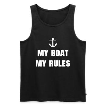 My Boat My Rules, Funny Boat Quote, Captain - Men's Premium Organic Tank Top - black - Front - AI Model Male 178 light (178cm)