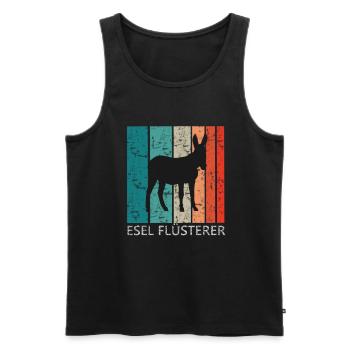 Esel Flüsterer Retro Vintage T Shirt - Männer Premium Bio Tank Top - Schwarz - Vorne - Michal (187cm)