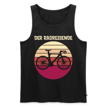 Der Radreisende Fahrradtour Geschenk - Männer Premium Bio Tank Top - Schwarz - Vorne - Michal (187cm)