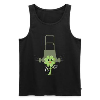 A shamrock is mowed - Men's Premium Organic Tank Top - black - Front - Michal (187cm)
