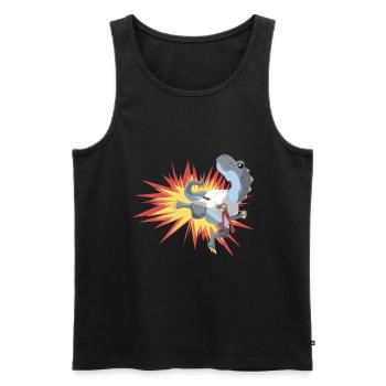 Dinosaurier T-Rex macht Karate - Männer Premium Bio Tank Top - Schwarz - Vorne - AI Model Male 178 light (178cm)