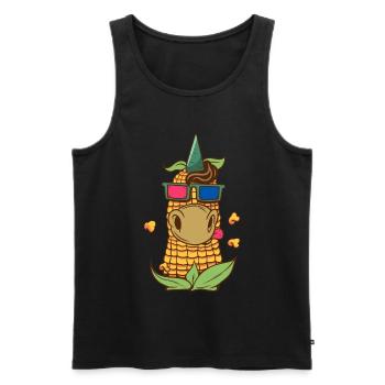 Popcorn Einhorn Kino - Débardeur bio Premium Homme - noir - Devant - Michal (187cm)