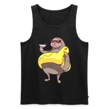Summer sloth - Men's Premium Organic Tank Top - black - Front - AI Model Male 178 light (178cm)