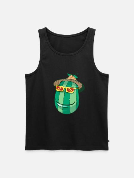 Watermelon with sombrero - Men's Premium Organic Tank Top - black