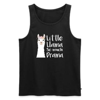 Kleiner Lama so viel Drama - Männer Premium Bio Tank Top - Schwarz - Vorne - AI Model Male 178 light (178cm)