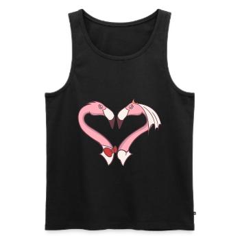 Hochzeitspaar Flamingo - Männer Premium Bio Tank Top - Schwarz - Vorne - Michal (187cm)