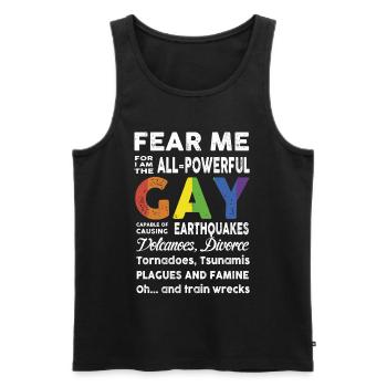 Fear Me I Am Gay drapeau lgbt cadeau t-shirt lgbt - Débardeur bio Premium Homme - noir - Devant - Michal (187cm)