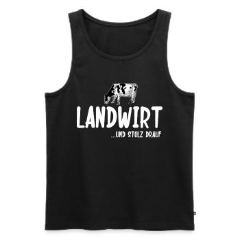 Dorfkind Sprüche design von Dorfkind Acker by - Men's Premium Organic Tank Top - black - Front - Michal (187cm)