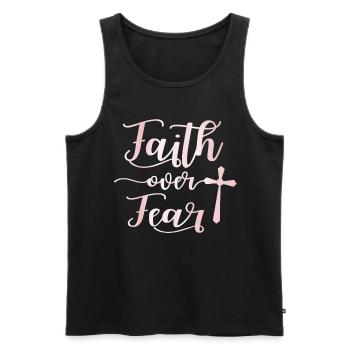 Faith over Fear - Men's Premium Organic Tank Top - black - Front - Michal (187cm)