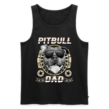 Pitbull Papa - Débardeur bio Premium Homme - noir - Devant - AI Model Male 178 light (178cm)