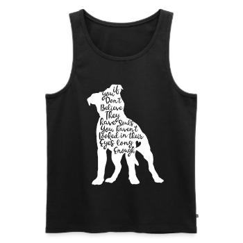 Pitbull Seele - Männer Premium Bio Tank Top - Schwarz - Vorne - Michal (187cm)