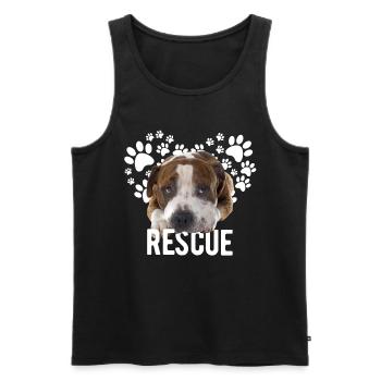 Süßer Pitbull Rettungshund - Männer Premium Bio Tank Top - Schwarz - Vorne - AI Model Male 178 light (178cm)