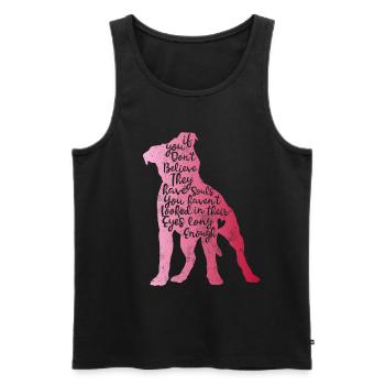 Pitbull Seelen - Männer Premium Bio Tank Top - Schwarz - Vorne - Michal (187cm)