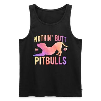Pitbull - Rien que des Pitbulls - Débardeur bio Premium Homme - noir - Devant - AI Model Male 178 light (178cm)