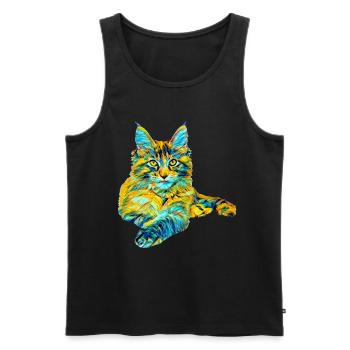 Maine Coon - Men's Premium Organic Tank Top - charcoal grey - Front - Alexander (188cm)