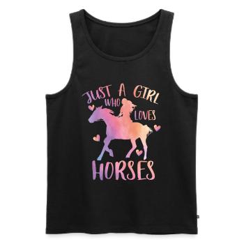 Just a girl who loves horses - Men's Premium Organic Tank Top - black - Front - Michal (187cm)