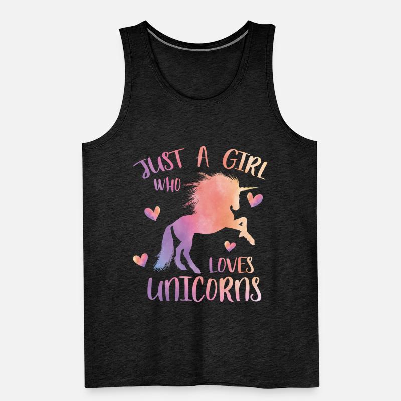 Nur ein Mädchen, das Einhörner liebt Männer Premium Bio Tank Top