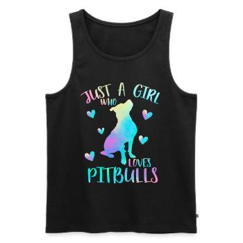 Juste une fille qui aime les pitbulls - Pitbull - Débardeur bio Premium Homme - noir - Devant - AI Model Male 178 light (178cm)