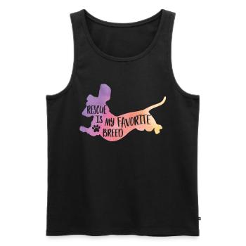 Rettung ist mein Favorit - Dackel - Männer Premium Bio Tank Top - Schwarz - Vorne - Michal (187cm)
