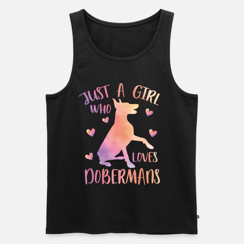 Dobermann Liebe - Männer Premium Bio Tank Top - Schwarz