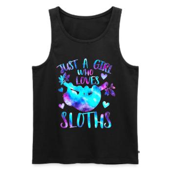 Nur ein Mädchen, das Faultiere liebt - Männer Premium Bio Tank Top - Schwarz - Vorne - Michal (187cm)