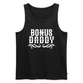 Bonus daddy - stepfather - father's day - Men's Premium Organic Tank Top - black - Front - Michal (187cm)