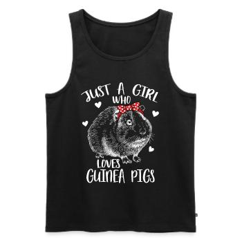 Nur ein Mädchen, das Meerschweinchen liebt - Männer Premium Bio Tank Top - Schwarz - Vorne - Michal (187cm)
