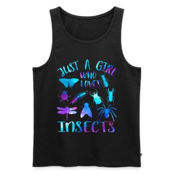 Juste une fille qui aime les insectes - Débardeur bio Premium Homme - noir - Devant - Michal (187cm)