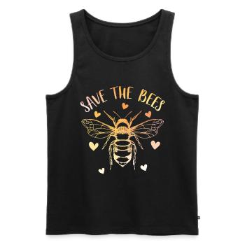 Rettet die Bienen - Männer Premium Bio Tank Top - Schwarz - Vorne - AI Model Male 178 light (178cm)