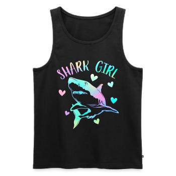 Hai-Mädchen - Männer Premium Bio Tank Top - Schwarz - Vorne - Michal (187cm)