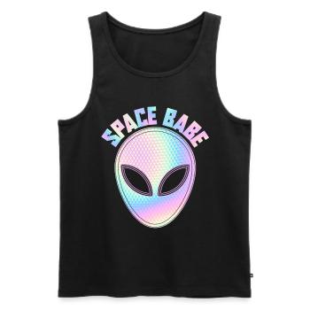 Space babe - Alien - Männer Premium Bio Tank Top - Schwarz - Vorne - AI Model Male 178 light (178cm)