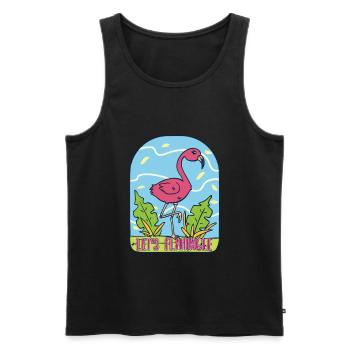 Let's Flamingle TShirt Flamingo pink pink gift - Men's Premium Organic Tank Top - black - Front - Michal (187cm)