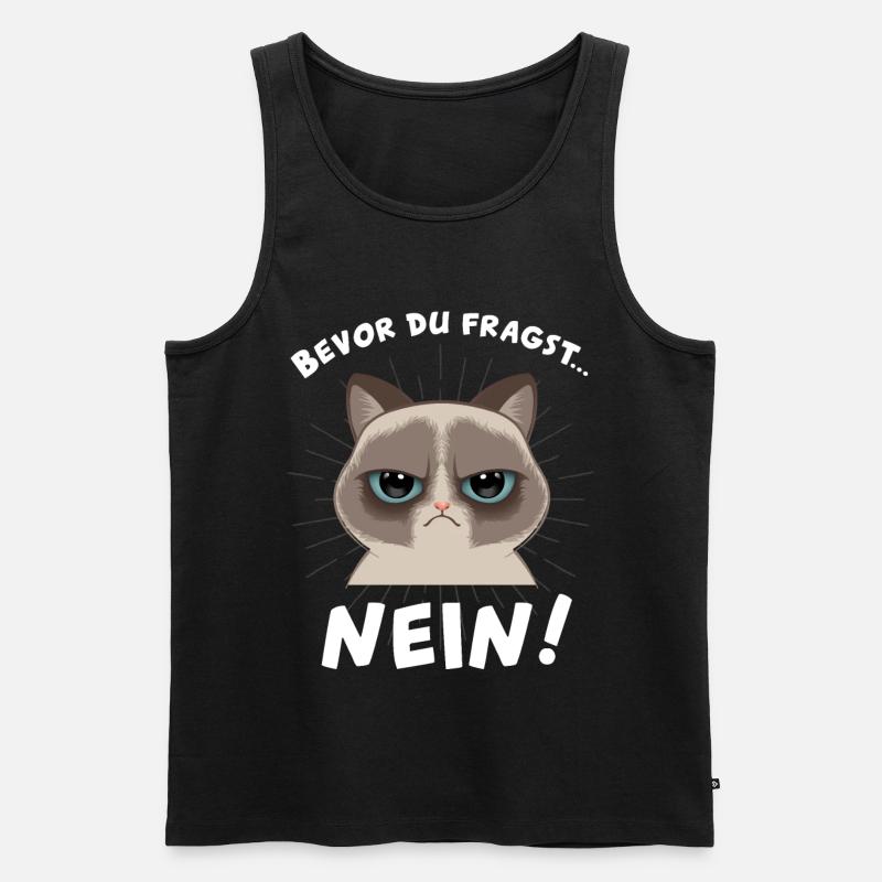 mürrische Katze - Männer Premium Bio Tank Top - Schwarz